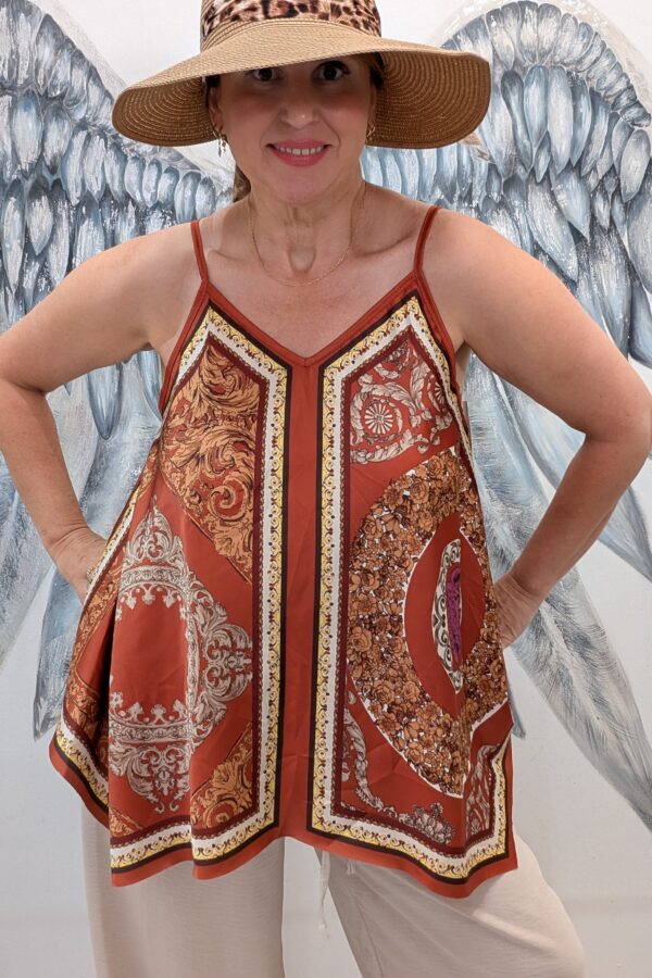 Mandy Scarf Print Top (One size fits 10-18)