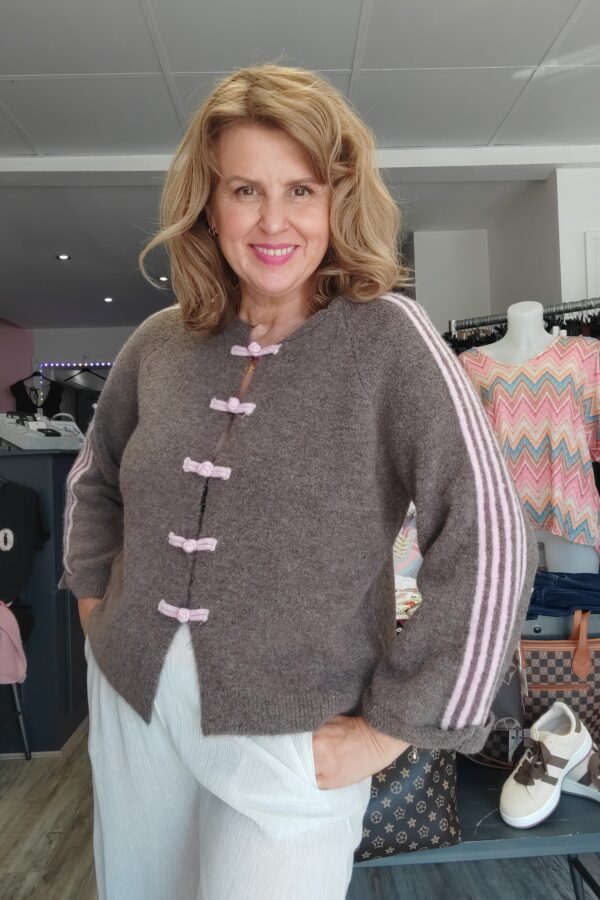 Pixie Triple Stripe Sleeve Cardigan (One Size will fit 10-16)