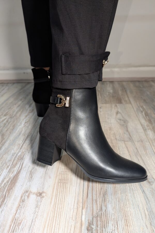 Carla Gold Buckle Ankle Boots (Sizes 3 to 8) Avaliable in Black & Brown