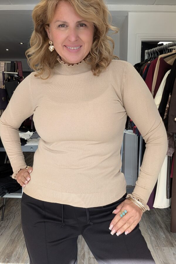 Molly Frill Neck & Cuff Jumper (One Size Fits 10 to 14)