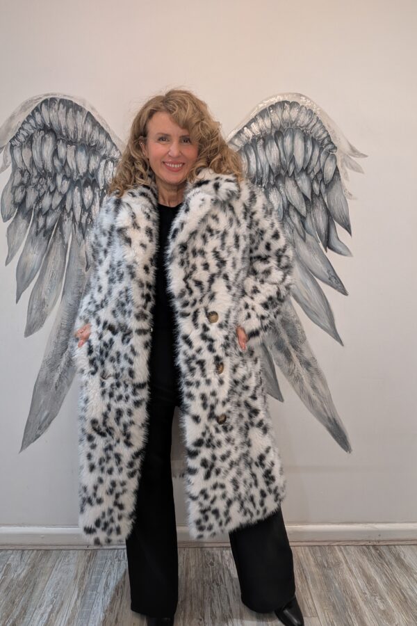 Demi Snow Leopard Faux Fur Coat (One Size Fits 12 to 16)