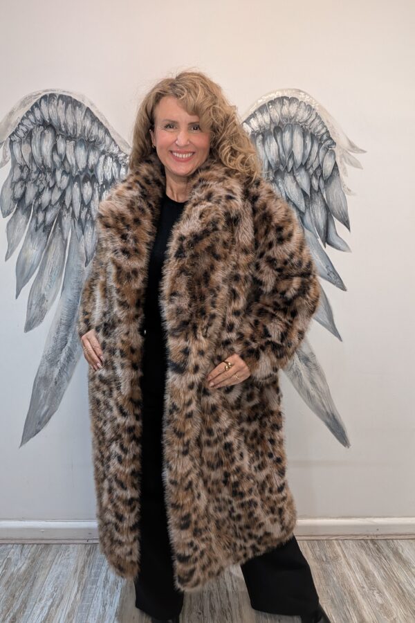Demi Leopard Faux Fur Coat (One Size Fits 12 to 16)