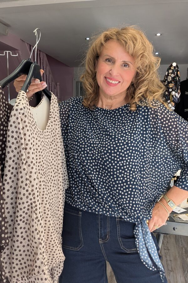 Lucy Spotty Blouse (One Size Fits 10 to 16)