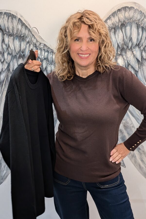 Emily Crew Neck Fine knit Longer Length (One Size fits 12-18)