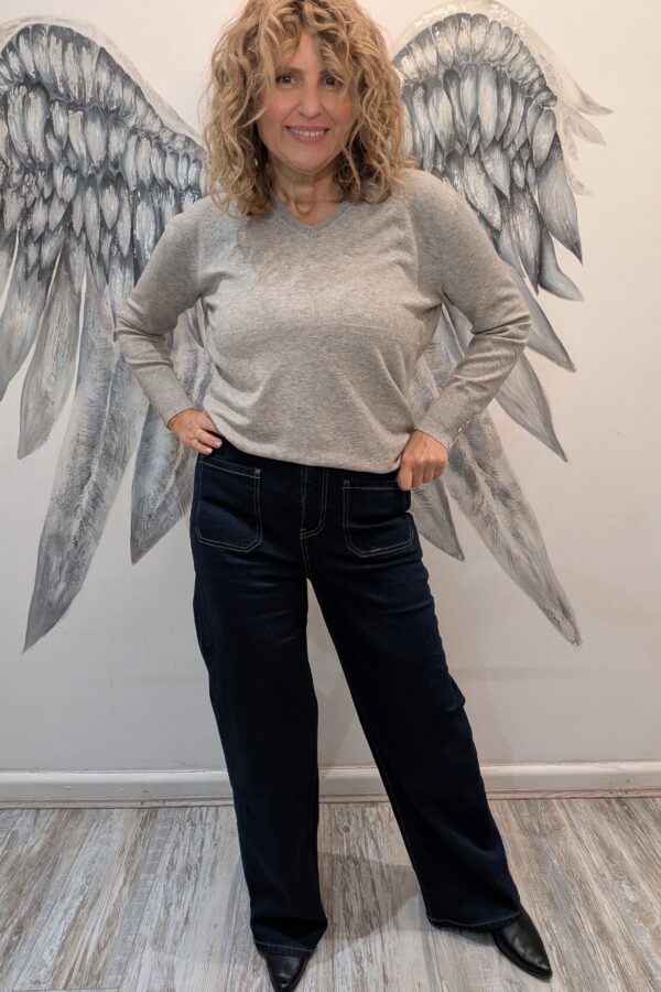 Greta Wide Leg Front Pocket Jeans (Individually Sized from 8 to 16)
